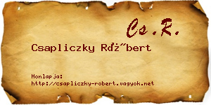 Csapliczky Róbert névjegykártya