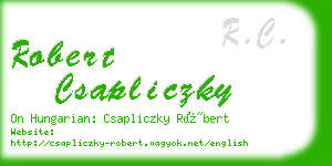 robert csapliczky business card